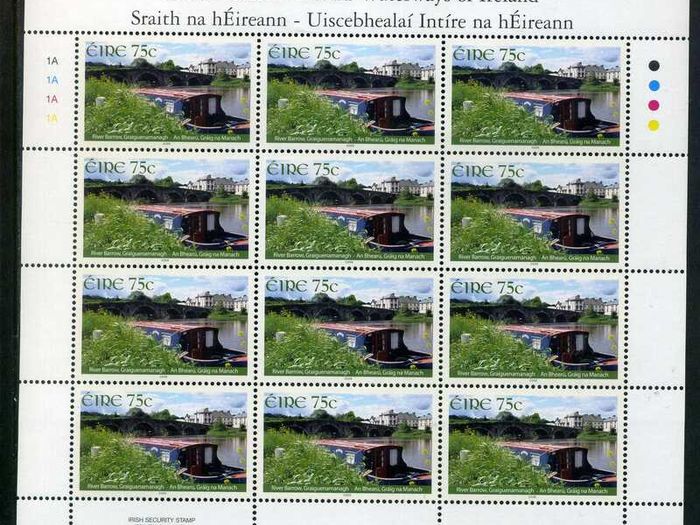 2006 Ireland Inland Waterways Commemorative Stamp Sheetlet Plate 1A1A1A1A Mint Never Hinged (MNH)
