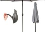 2.7M Grey Parasol Garden Umbrella Sun Shading | Water Repellent Polyester (UV 30)| Easy to Open and Close Crank Mechanism (FREE POSTAGE)