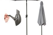 2.7M Grey Parasol Garden Umbrella Sun Shading | Water Repellent Polyester (UV 30)| Easy to Open and Close Crank Mechanism (FREE POSTAGE)