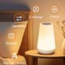 Night Light, LED Touch Bedside Table Lamp, 13 RGB Colours Changing, 5 Brightness Level Switch, Timing Function, Rechargable Remote Control Dimmable Light for Bedroom, Living Room, White Image 5