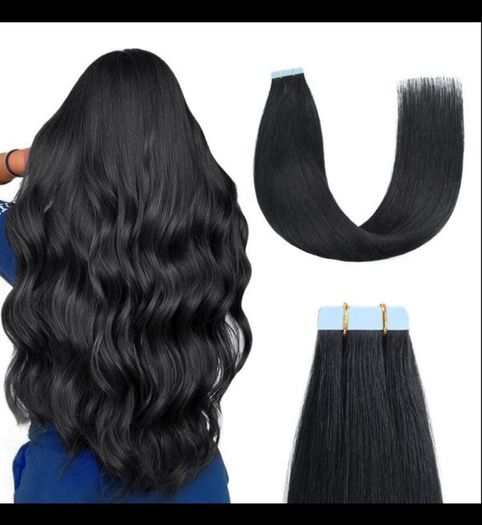 26inch 1B Tape Human Hair Extension Brazilian 100% Hair 50GM per pack