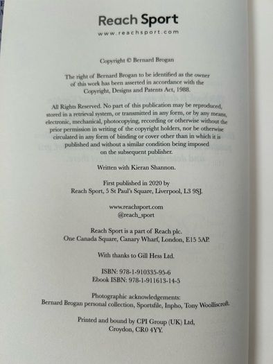 Bernard Brogan signed autobiography excellent condition