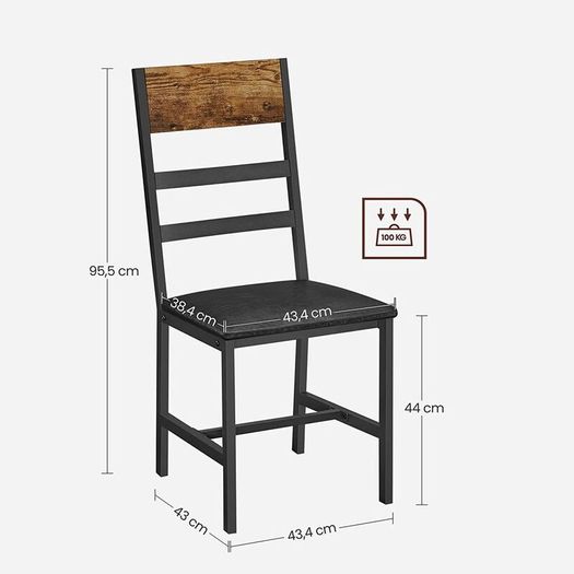 Set of 2  Dining Chairs industrial style Upholstered Dining Chairs