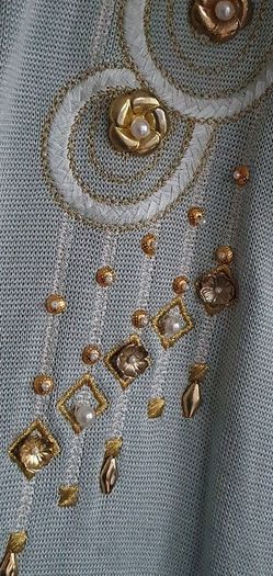 VINTAGE Stephen mint and gold cardigan Sz 16
