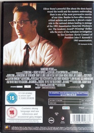 JFK (Oliver Stone Film) [1991] Kevin Costner, Kevin Bacon, Tommy Lee Jones, Gary Oldman, Joe Pesci & Donald Sutherland [DVD Movie]