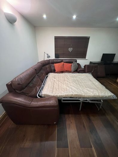 Calia Italia Genuine Leather Corner Sofa