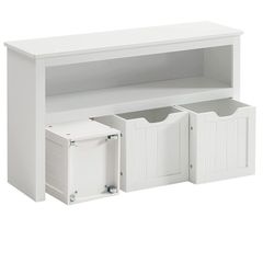_Storage Cabinet, Storage Box with Wheels, Toy Shelf, Side Cabinet, for Living Room, Bedroom, Children's Room, White