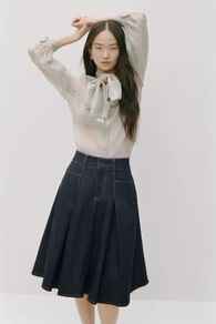 Zara ZW Collection 100% Silk shirt with bow