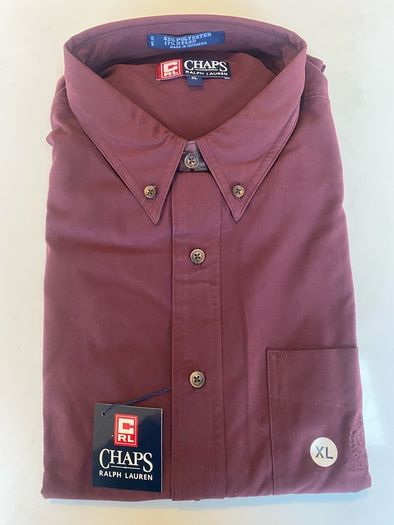 New Ralph Lauren Chaps Shirt Burgundy XL