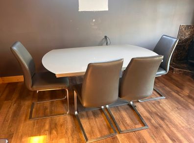Extendable Dining Table, 4 Chairs & Bench-Delivery Available