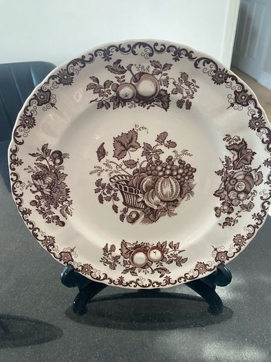 Pair of 9 inch fruit basket plates by masons