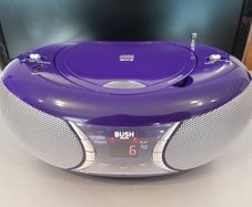 Bush Portable CD MP3 Boombox & FM Radio (Model CBB193MP3) in Purple.