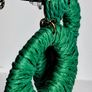 Grass Green Raffia Woven Stud Hollow Out Woven Hoop Earrings Image 4