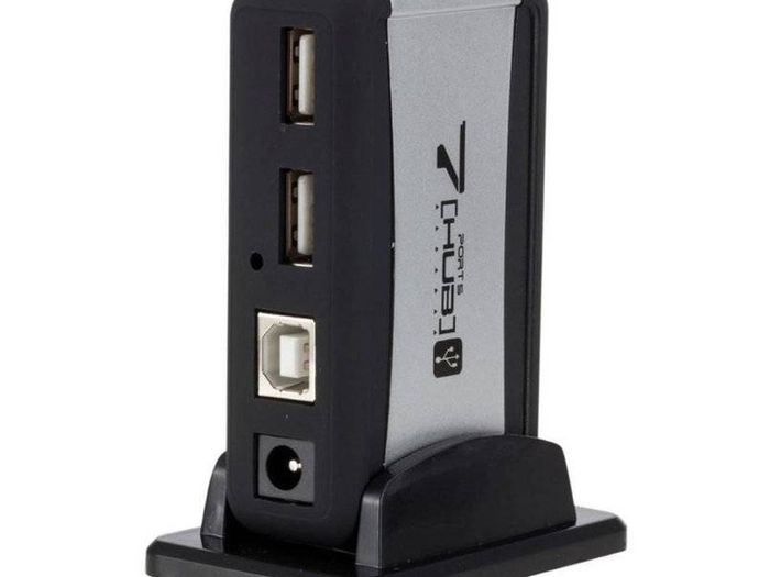 New 7 Ports Hub USB 2.0 High Speed Smart Adapter PC Computer Laptop + PSU #1371