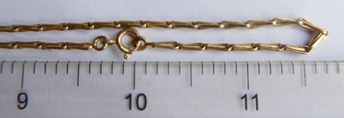 Antique Gold Filled Hayseed Chain Necklace and Pendant length 12"