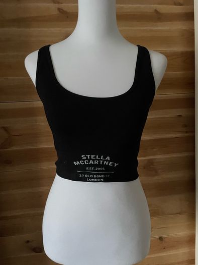 Womens top Stella McCartney bralette cropped black vest size S
