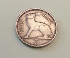 1946 Eire Thruppence 3d for sale