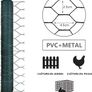 Chicken Wire Mesh Roll, PVC Coated Hexagonal Wire Mesh Fencing, Wire Poultry Netting, 1m x 25m, Hole Size: 25mm, Green Image 3
