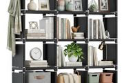12 Cube Storage Unit Book shelf,DIY Bookcase, Multi-Use Open Storage Shelves for Bedroom, Living Room,Office,Closet, Black Cubicle Rack