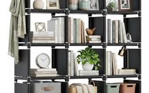 12 Cube Storage Unit Book shelf,DIY Bookcase, Multi-Use Open Storage Shelves for Bedroom, Living Room,Office,Closet, Black Cubicle Rack