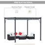 3 x 3 m Aluminum Gazebo, with Retractable Roof - Grey Image 5