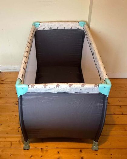 Babylo Travel Cot with Carry Bag | Black & Grey