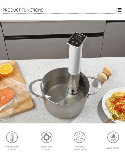 IPX7 1100W Sous Vide Cooker Immersion Circulator Accurate Cooking With LED Digital Display With 5 Vacuum Sealing Bags