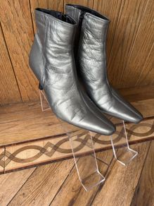 Clarke's Ladies 5/1/2 - 39 Grey Metalic Ankle Boots