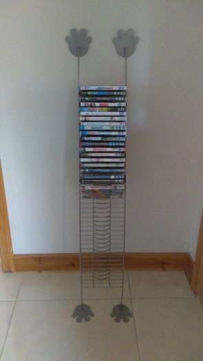 Dvd Holder - Metal With 'feet' - Holds Over 40 Dvds
