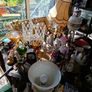 Beautiful Old Hurricane Lantern, Post Available, The lantern features a central glass globe protected by a metal cage, designed to shield the flame from wind while providing light Image 10