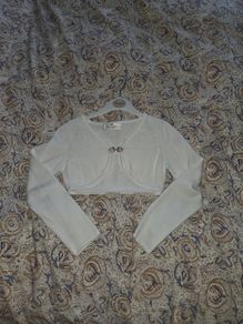 Paul Costelloe ivory white girls cardigan age 7-8