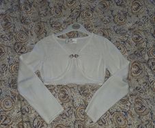 Paul Costelloe ivory white girls cardigan age 7-8