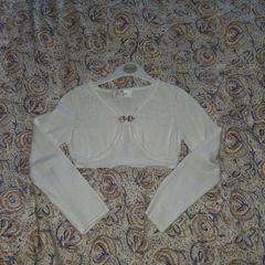 Paul Costelloe ivory white girls cardigan age 7-8