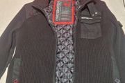 Crosshatch Black Label Knitted Jacket  Quilted Lining