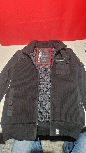 Crosshatch Black Label Knitted Jacket  Quilted Lining