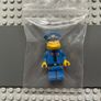 lego simpsons sim023 Chief Wiggum minifigure with Dark Pink Frosting Splotches on Face and Shirt Image 3