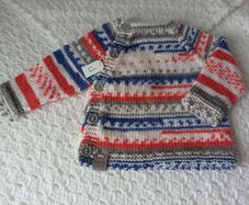 Hand Knit Baby Cardigan: 0-3 Months