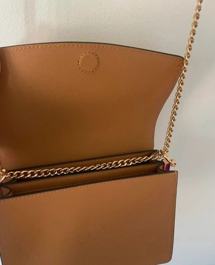 Tory Burch Brown Cross Body Bag with Gold Hardware