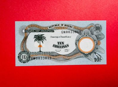 Biafra  10/ Shillings  1968   Pick  4a   .( Uncirculated )