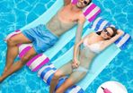 2 Pack Inflatable Pool Floats Hammock, 4-in-1 Multi-Purpose Inflatable Hammock with a Manual Air Pump, Pool Chairs to Beach, Swimming Pool, Water Lounge Party Toys (FREE POSTAGE)