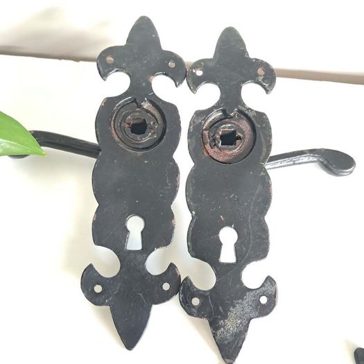 Two Pairs Cast Iron Door Handles