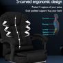 Massage Office Chair for Home Office, Desk Chair 77 cm High Back 150 Recliner Tilt Function Padded Swivel Fabric Black Image 4