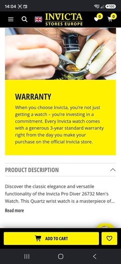 Invicta Pro Diver Watch