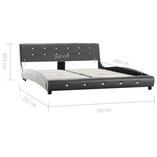 Bed Frame Grey Faux Leather 150x200 cm