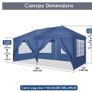 3 x 6 Waterproof Pop-Up Gazebo, Marquee Garden Tent, UV-Resistant, Rain and Sun Protection, Removable Side Walls, 6 Side Panels include 2 Zips Image 2