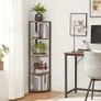 5 Tier Corner Shelf Bookcase Storage Shelf Multifunctional Living Room Bedroom Office Industrial Design Vintage Brown/Black Image 3