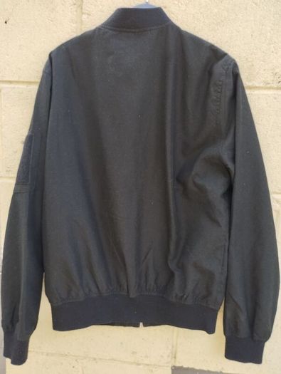 Bershka polyester black bomber jacket