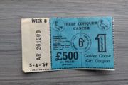 VINTAGE raffle ticket dated 1969