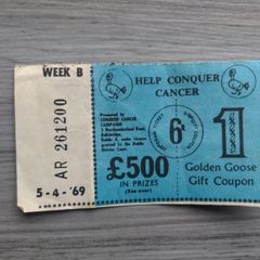 VINTAGE raffle ticket dated 1969