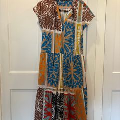 zara tropical print maxi dress